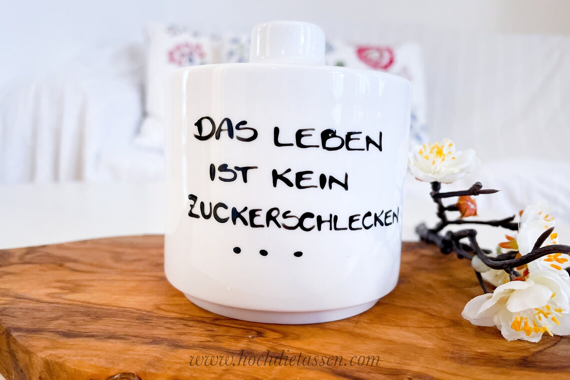 Zuckerdose Spruch Zuckerschlecken Dose Zucker Zuckerdose Etsy.de