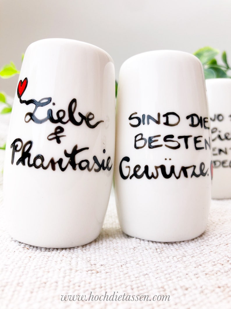 Hochzeitsgeschenk, Pfefferstreuer, Salzstreuer, Geschenk Einzug, Wohnungseinweihung, Geschenk Hochzeit Liebe&Phantasie