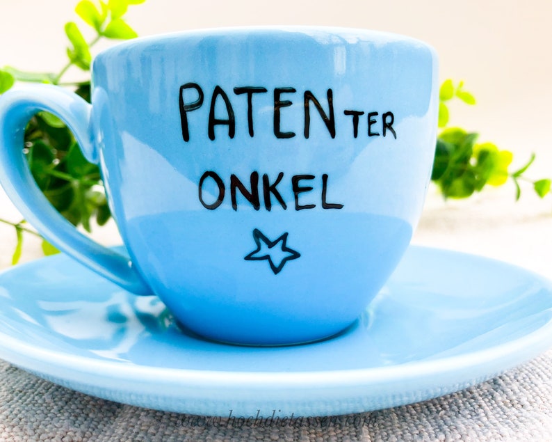 Patenonkel Tasse, Geschirr Set Teller & Tasse, Patenter Onkel Bild 1