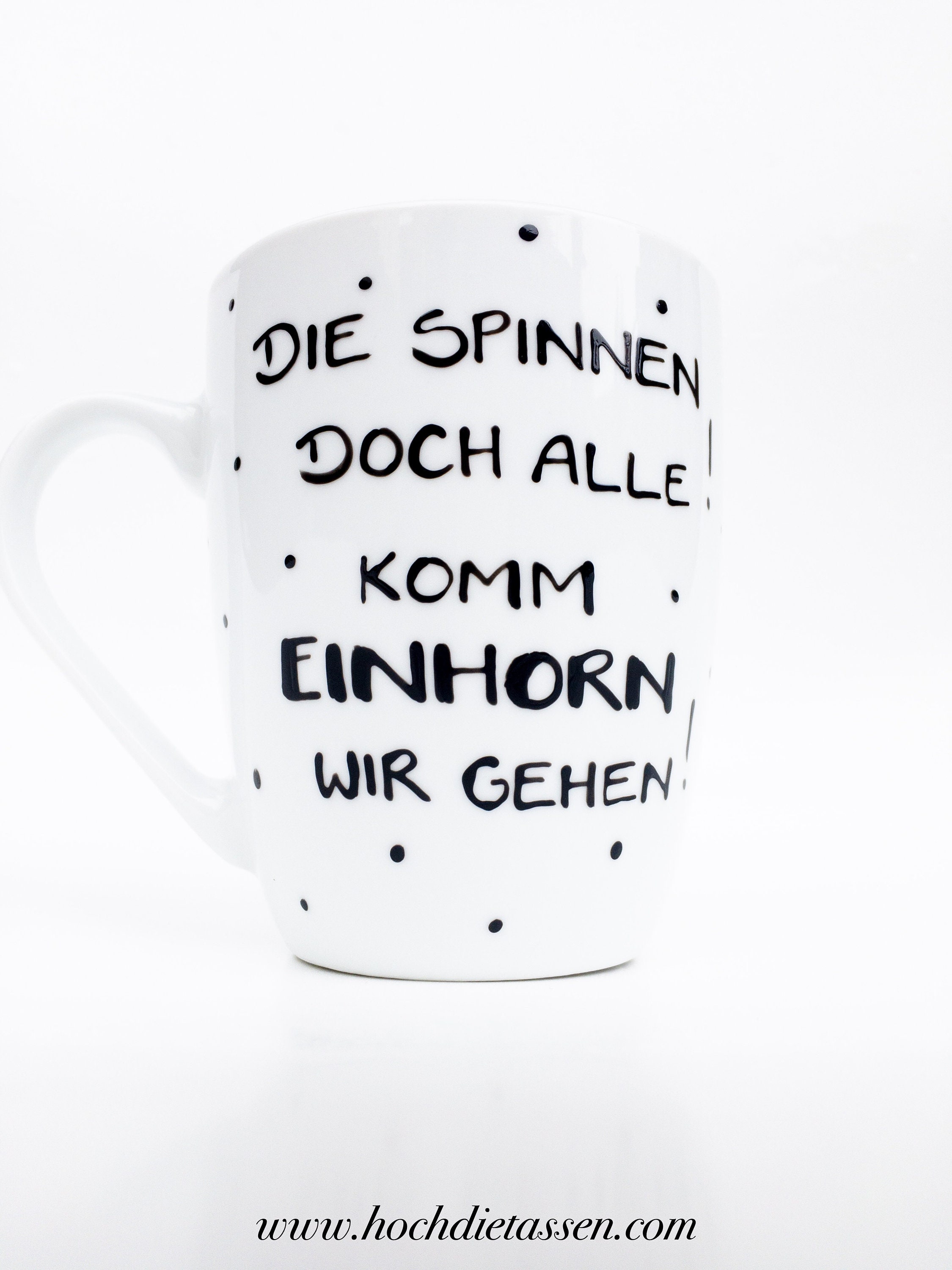 Spruchtasse Mit Einhorn-Motiv – Lustiger Kaffeebecher „FICK DICH SOOOO VIEL!“ (350 Ml, Spülmaschinengeeignet)