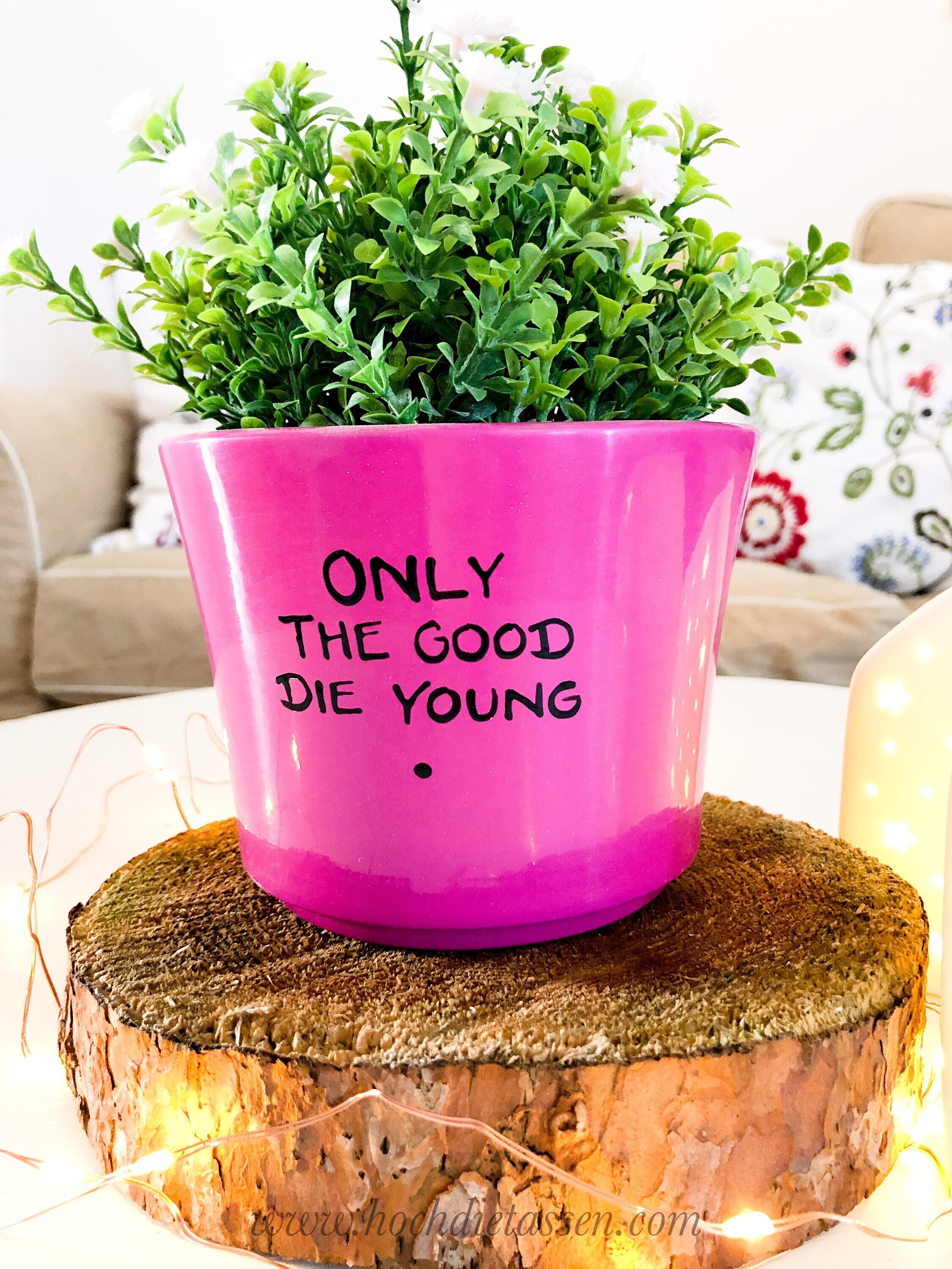 Blumentopf pink mit Spruch Blumentopf Spruch Blumentopf Etsy.de