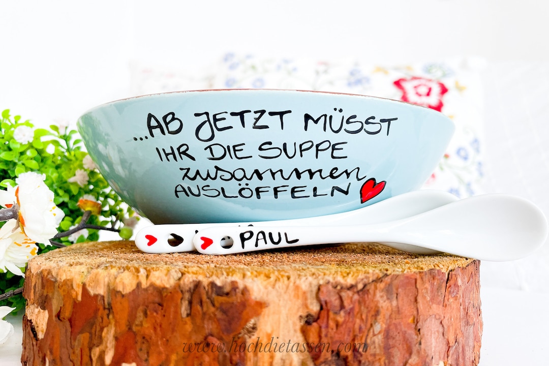 Hochzeitsgeschenk, ab jetzt müsst ihr die Suppe zusammen auslöffeln