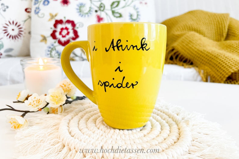 i think i spider Tasse mit Spruch, Spruchtasse, Tasse Weihnachtsgeschenk Bild 5