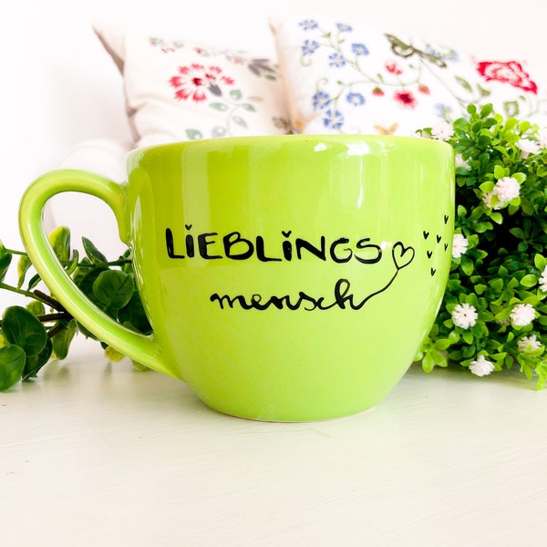 Tasse Lieblingsmensch, Lieblingsmensch, Tasse, Jumbotasse, Jumbobecher, grosse Tasse