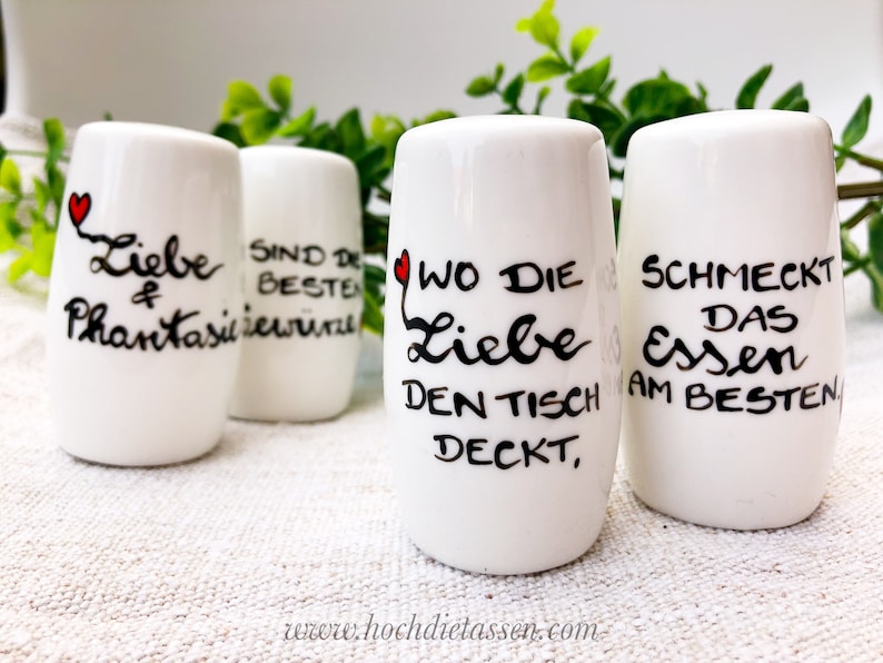 Hochzeitsgeschenk, Pfefferstreuer, Salzstreuer, Geschenk Einzug, Wohnungseinweihung, Geschenk Hochzeit Bild 1