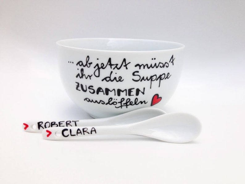 Wedding present, from now on you have to spoon out the soup together image 8