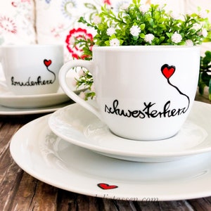 Bruderherz Set Tasse & Teller Bruder, Geschenk geschwister, Bruder Schwester, Bruderherz Bild 6