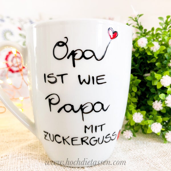 Geschenk , Opa mit Zuckerguss , Geschenk OPA, Tasse für den Opa