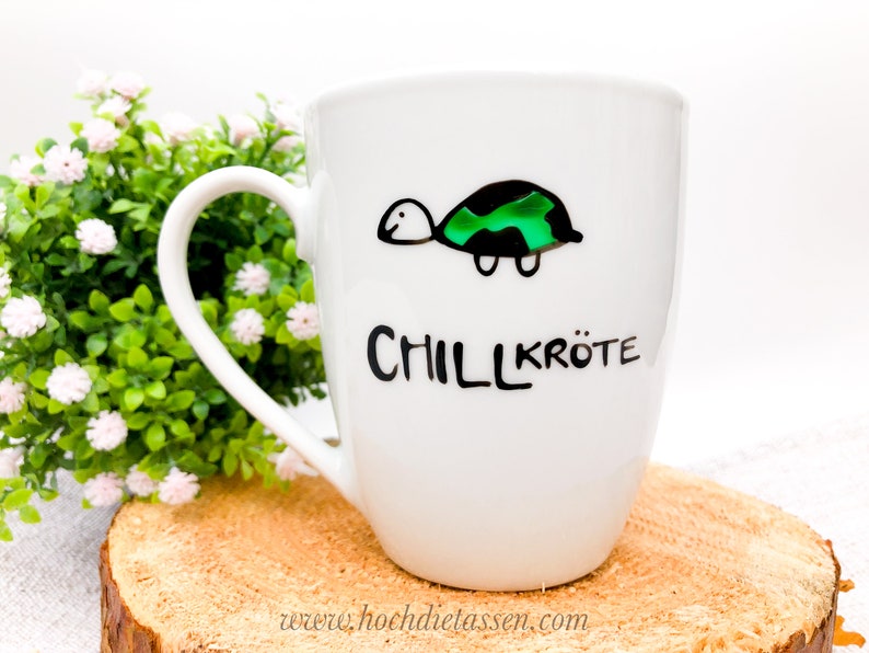 Tasse Geschenk CHILLkröte, Kaffeetasse, Chillen, Schildkröte, Chillkröte Bild 5