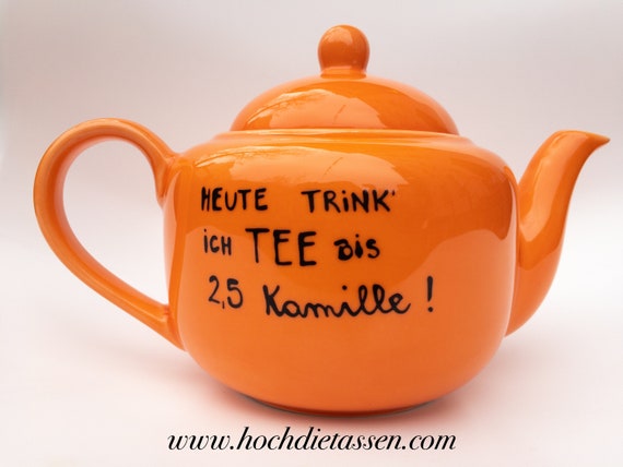 Teekanne mit Spruch Kanne für Tee Teekanne Kanne Etsy