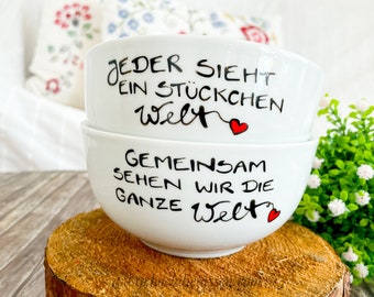 Suppenschüssel, Schüsseln Hochzeit, Set zur Hochzeit, Geschenk Hochzeit, Spruch Suppeschale Hochzeit, Tasse, Suppe zusammen auslöffeln