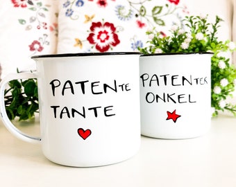 Patente Tante, Patenter Onkel, Tasse Patentante, Tasse Patenonkel