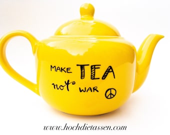 Teekanne , Kanne für Tee , make tea not war, Kanne mit Spruch