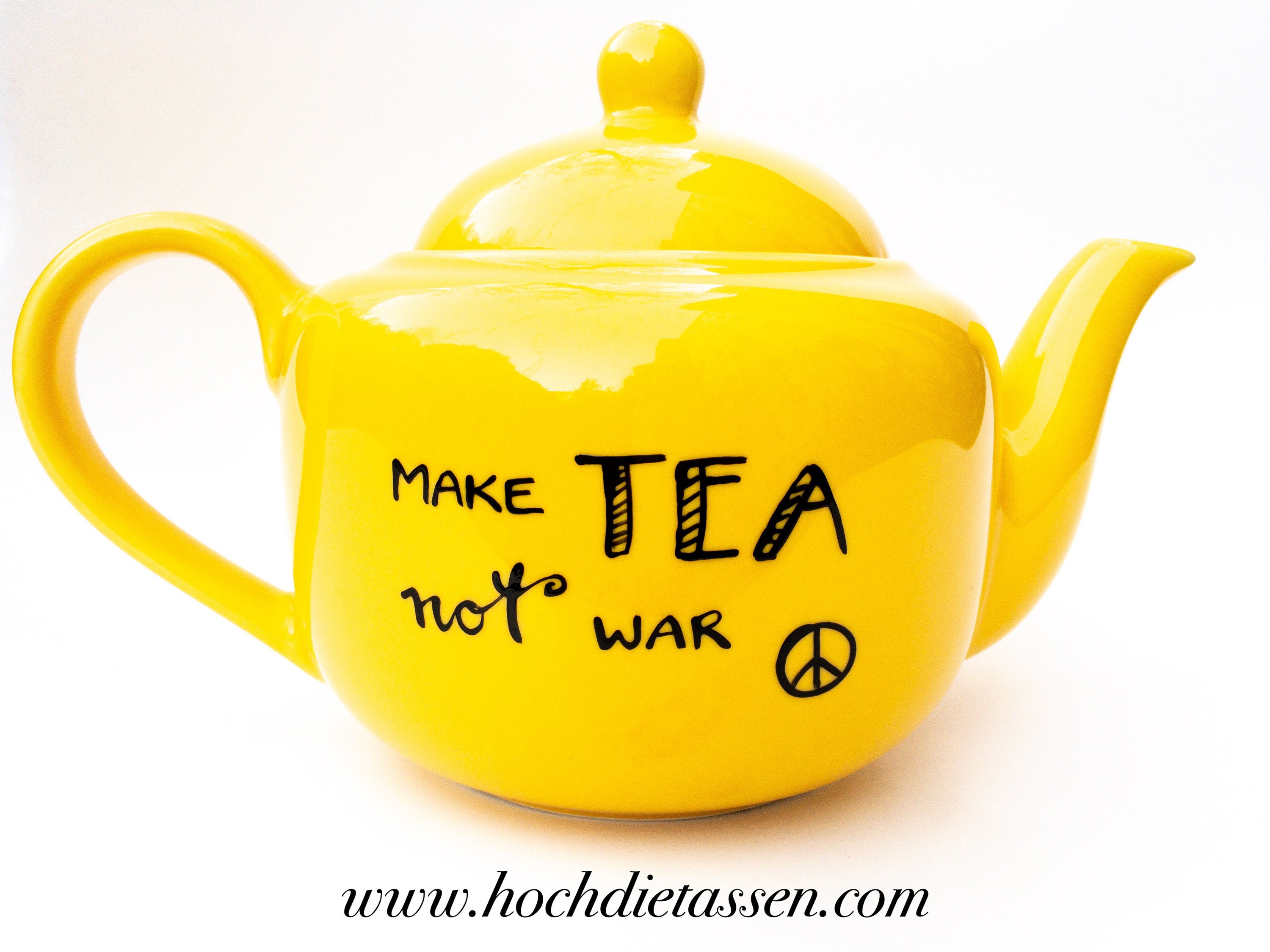 Teekanne Kanne für Tee make tea not war Kanne mit Spruch Etsy