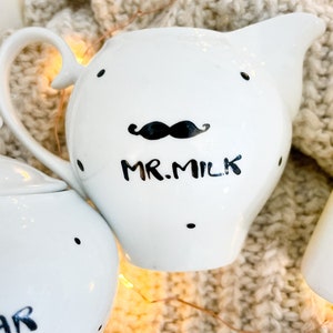 Hochzeitsgeschenk, Zuckerdose & Milchkännchen, MR Milk, MRS Sugar, Mr Mrs, Bild 5