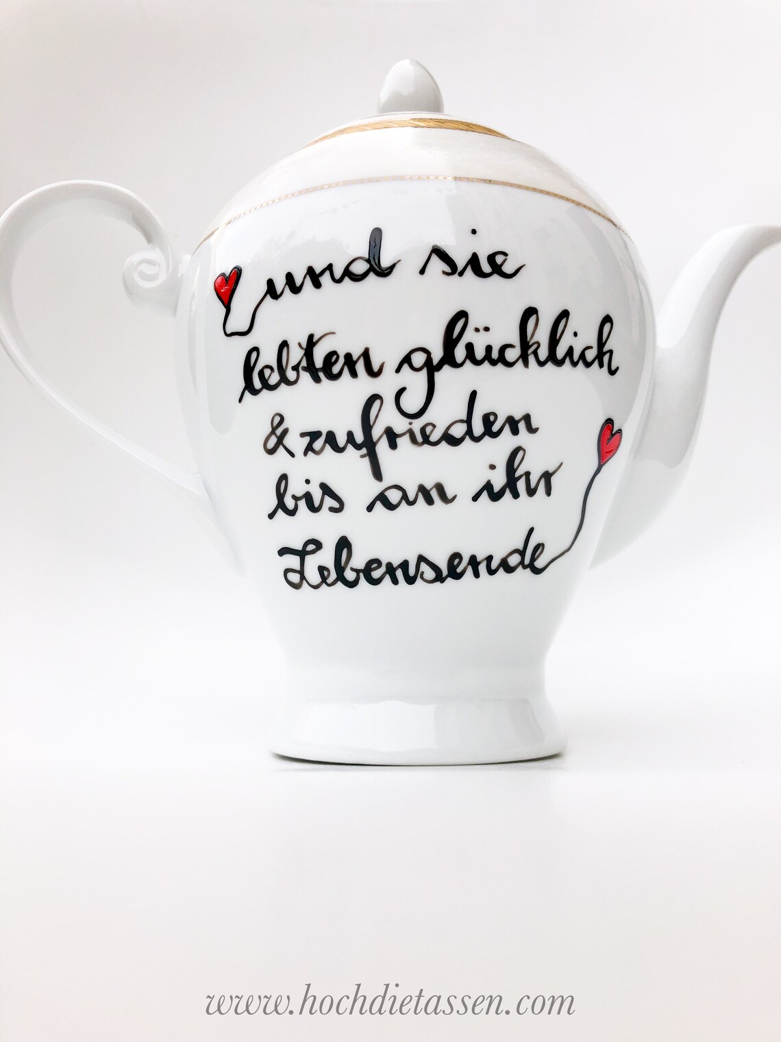 Hochzeitsgeschenk Teekanne Kanne mit Spruch und sie lebten Etsy