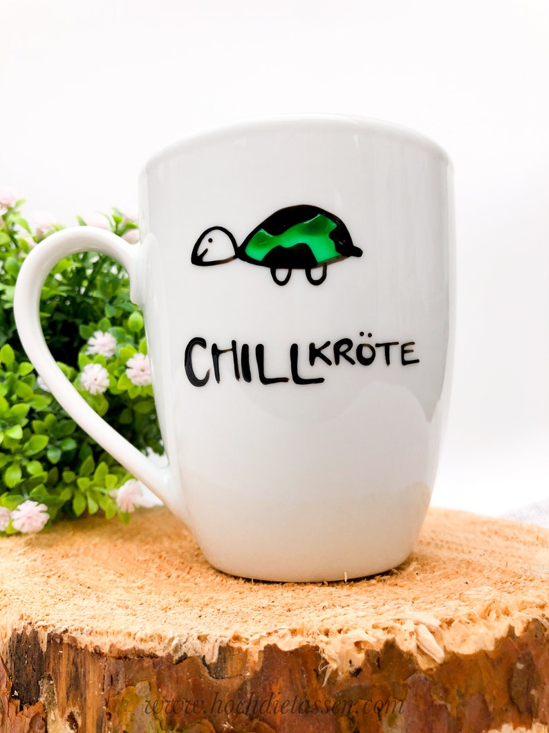 Tasse Geschenk CHILLkröte, Kaffeetasse, Chillen, Schildkröte, Chillkröte Bild 3