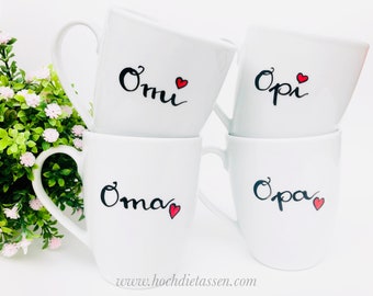 Tasse Oma, Tasse Opa, Tasse für Omi oder Opi, Geschenk für Oma und Opa, Teetasse, Kaffeetasse, Tasse Oma, Tasse Opa, Tasse Omi, Geschenk Oma