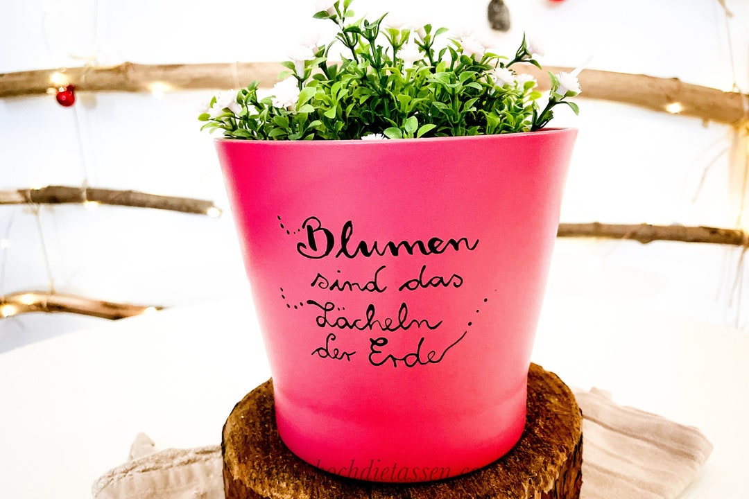 Blumentopf , Blumentopf mit Spruch , Geschenk, Spruch Vase, Blumentopf
