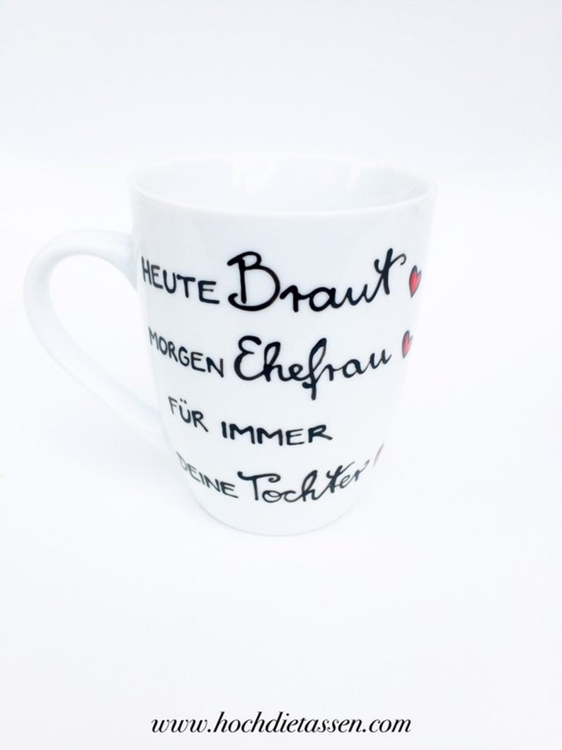 handbemalte Tasse für Brautmutter / Brautvater zur Hochzeit, Braut, Geschenke Hochzeit Bild 8