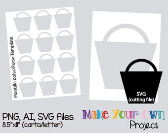 paper purse template etsy