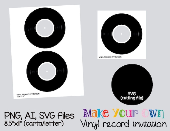 Vinyl Record Invitation Template Collage Sheet Template Etsy