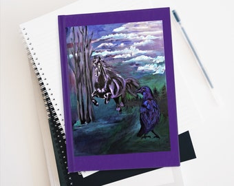 Horse Crow Hardcover Journal, Ruled Line notebook