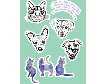 Dog Stickers, Cat Stickers, Pet sticker Sheet