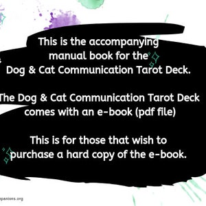 Dog & Cat Communication Tarot Accompanying Book Hard Copy image 3