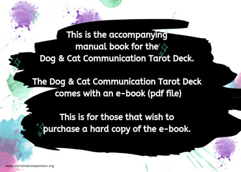 Dog & Cat Communication Tarot Accompanying Book Hard Copy image 3