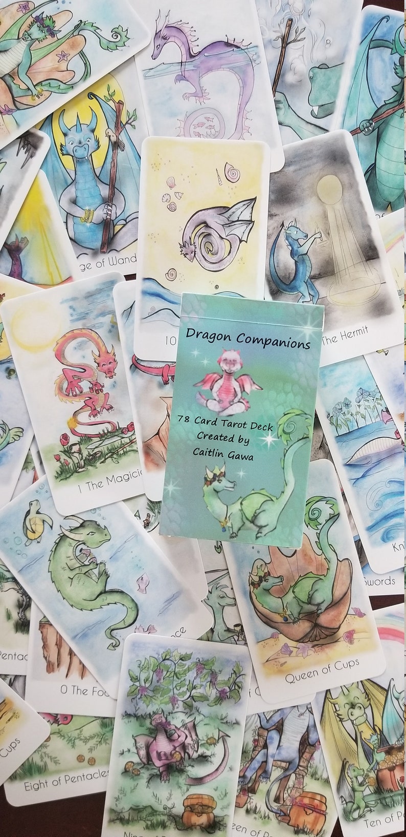 Tarot, Dragon Companions Tarot Deck, Tarot Deck, Tarot Cards, Card Deck, Dragons, Witchy, Divination, Indie Deck, Dragons zdjęcie 1