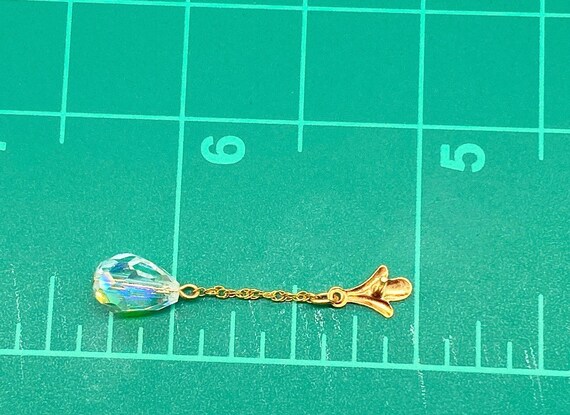 Solid 14k Dangle Earrings with Teardrop Faceted C… - image 6