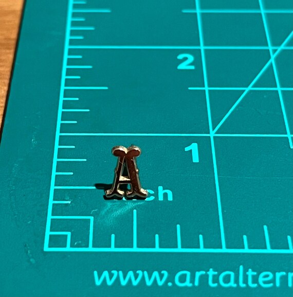Vintage Anson Solid 14k Letter "A" Tie Tack View 3