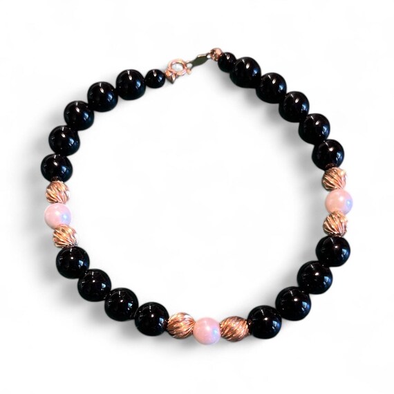 14K Gold Pearl & Onyx Bracelet: Elegant Fine Jewelry