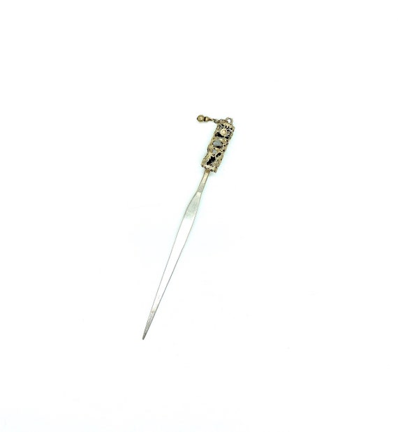 Fine Silver Dragon Hair Ornament - Vintage Filigree Hair Pin