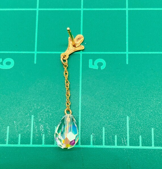 Solid 14k Dangle Earrings with Teardrop Faceted C… - image 7