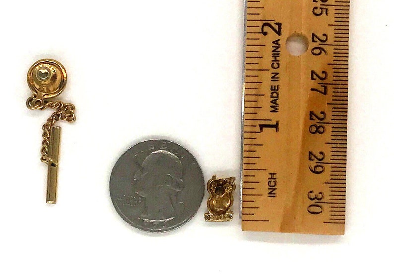 T2 Vintage Solid 14k Gold Anson Owl Tie Tack