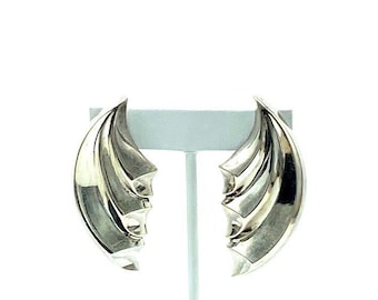 Vintage Bayanihan Ltd. Large Drop Sterling Silver Earrings for Pierced Ears; 925 Drops