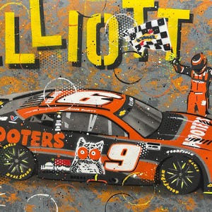 Chase Elliott, Hooters win - NASCAR - Graffiti Painting