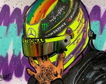 Lewis Hamilton, Love is love 2022 - Graffiti Painting