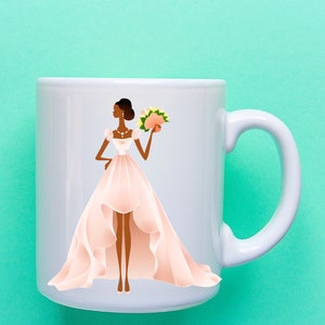 I Do Black Bride Coffee Mug, She said yes