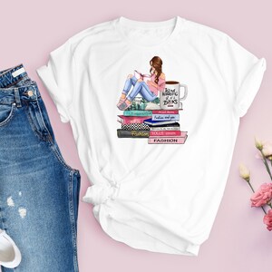 Bookworm Woman Custom Sublimation Ladies T-Shirt