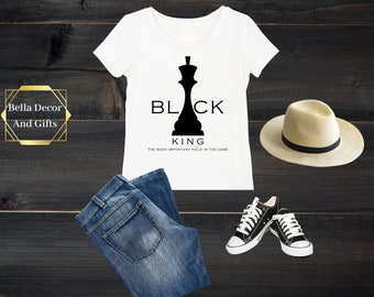 Black King T-Shirt, Black King, White T-Shirt, Gift For Dad, Father's Gift