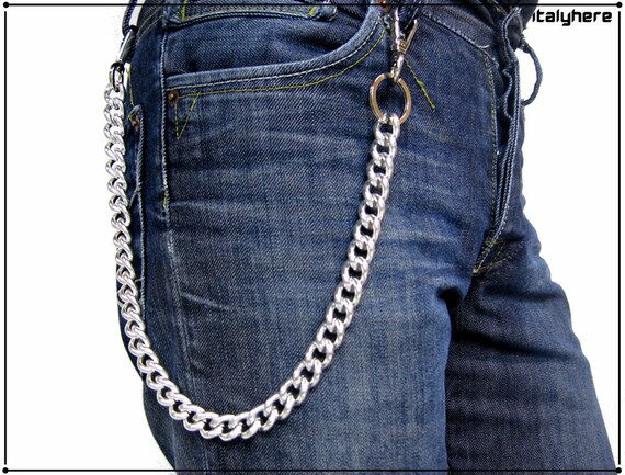 Catena per pantaloni e jeans in maglia gourmette spessa colore
