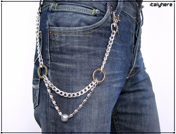 Catena per pantaloni colore argento con sfera metallica 48 | Etsy Italia