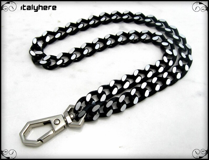Wrist chain 22 cm. faceted black chain with double hexagon Etsy