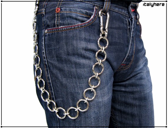 Ketting voor broek en jeans dikke ringen ovale ringen - Etsy Nederland