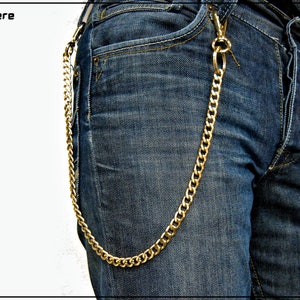 Trouser chain, gold color, 60 cm.