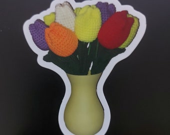 Flower crochet stickers/ large stickers