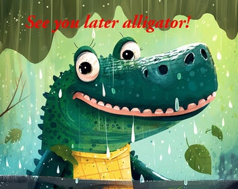 See You Later Alligator, Poster, Educational Wall Art, Preschool Printable, room Art